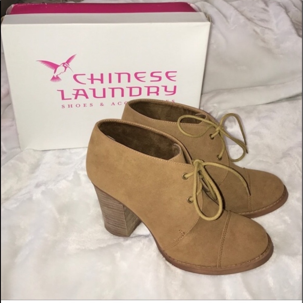 Z-Bliss faux suede dark camel booties